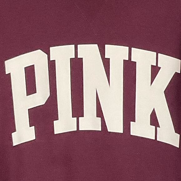 PINK Victoria's Secret Cozy Burgundy Maroon Oversize Drop Sleeve Sweatshirt XS - Picture 6 of 6